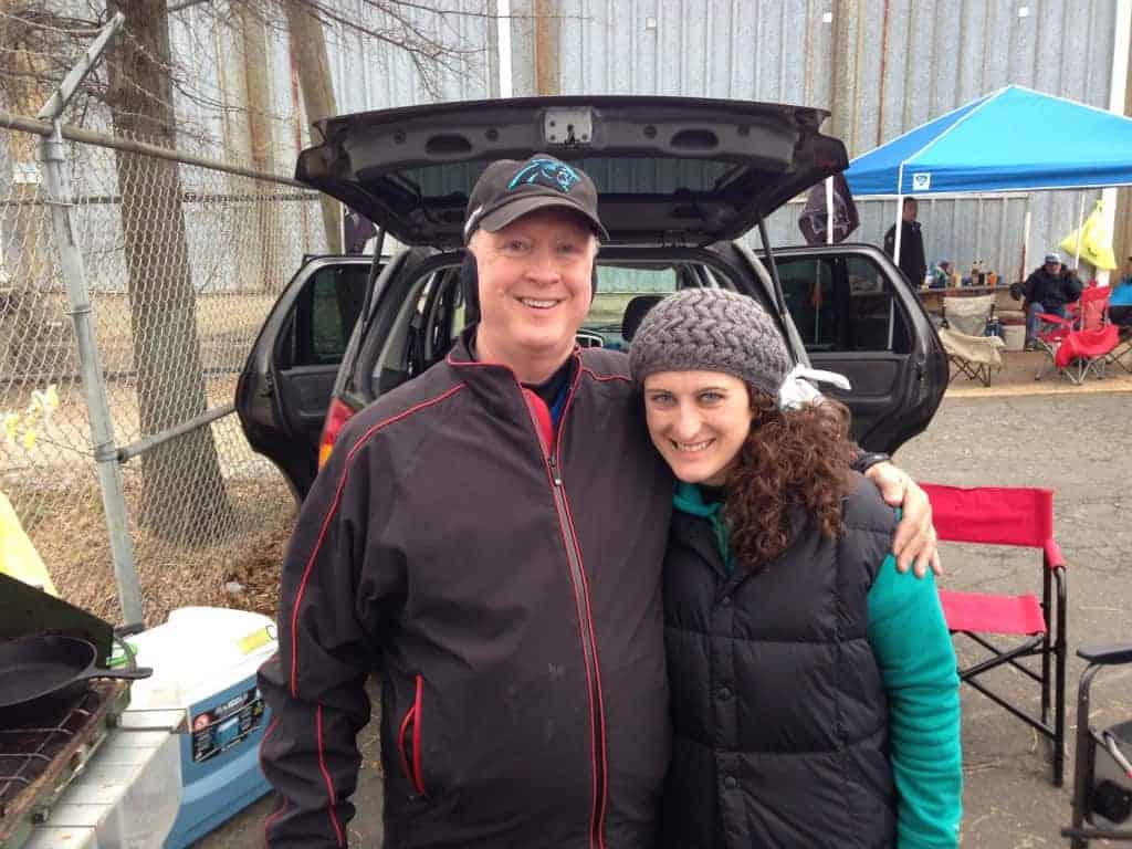 panthers' tailgate shrimp and grits