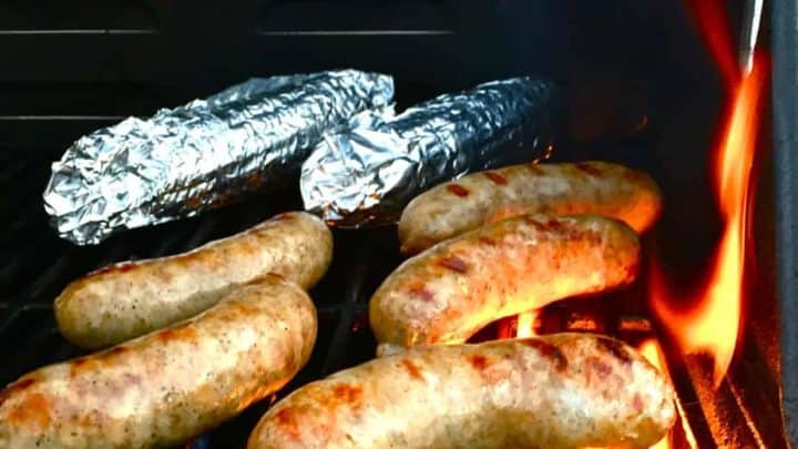 how to grill brats beer brats with cheese sauce and caramelized onions