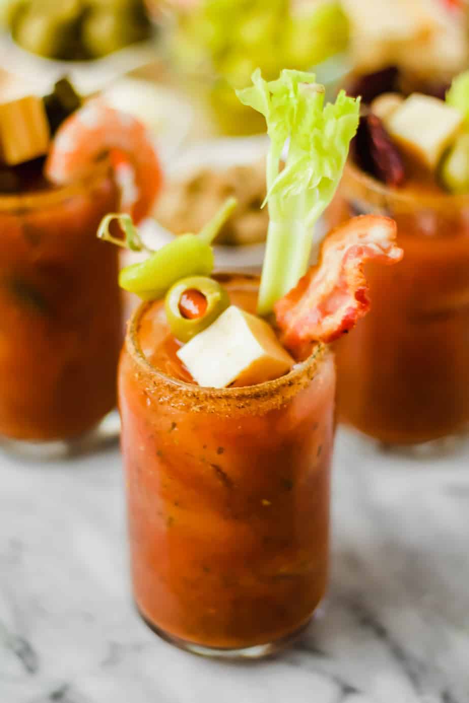 spicy bloody mary made with build your own bloody mary bar ingredients ...