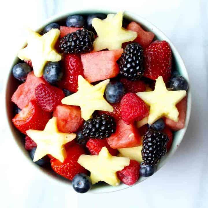 red, white, and blue fruit salad