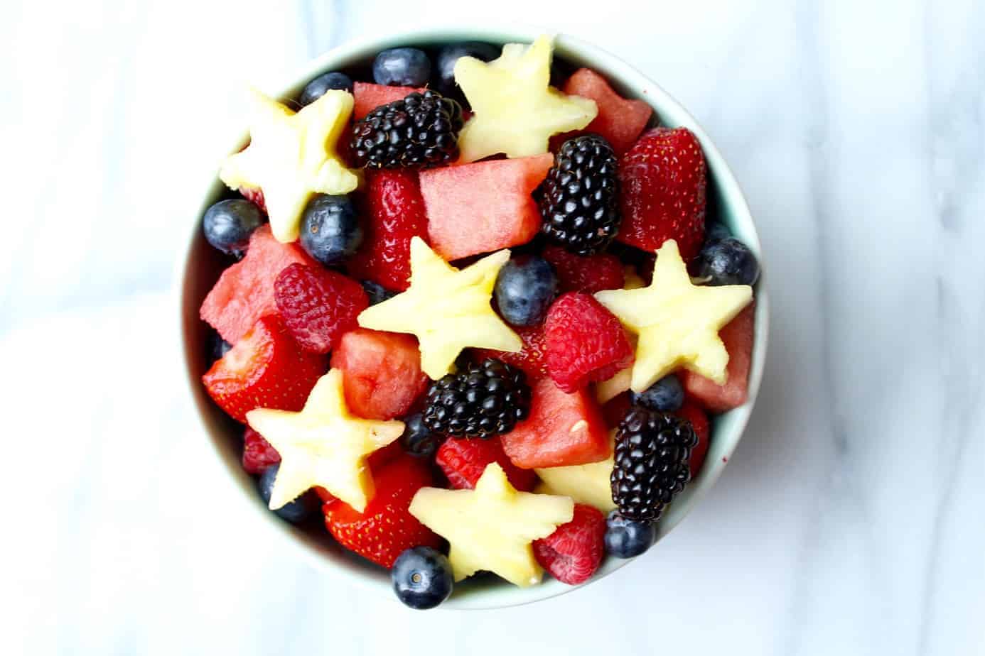 red, white, and blue fruit salad