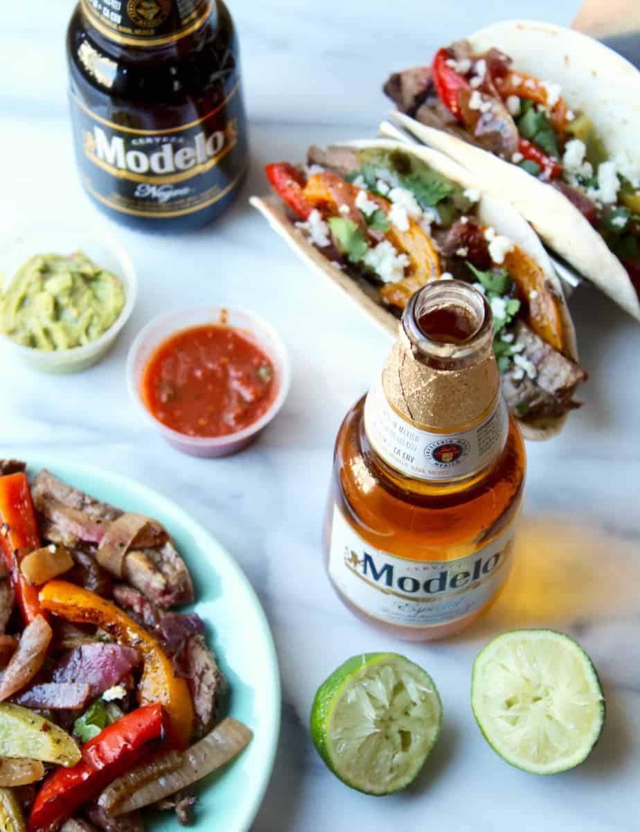 modelo marinated steak fajitas