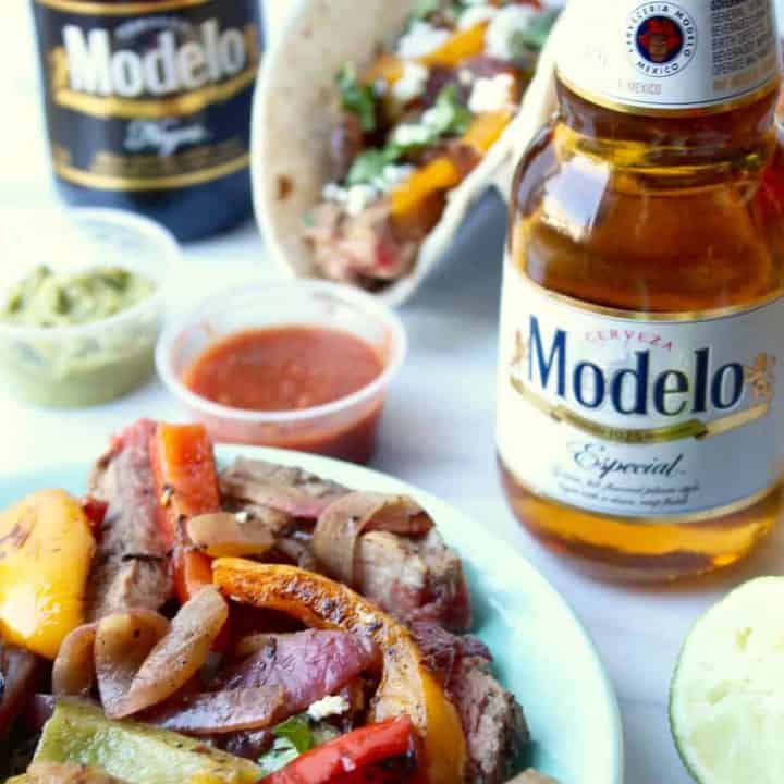 modelo marinated steak fajitas