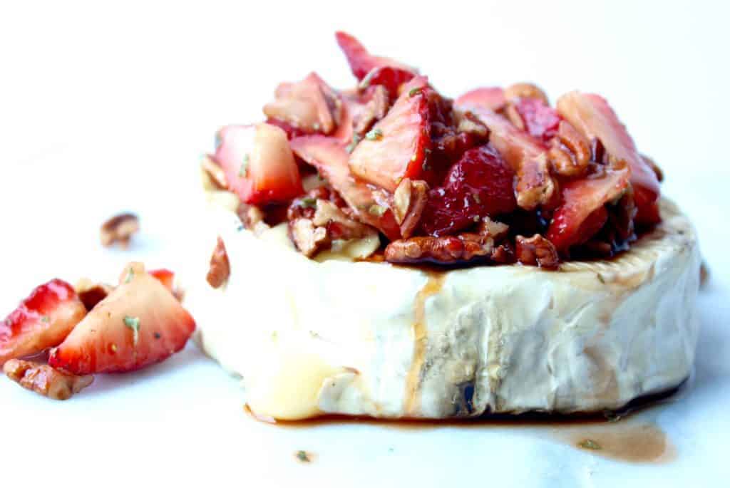 grilled brie two ways with a berry balsamic glaze