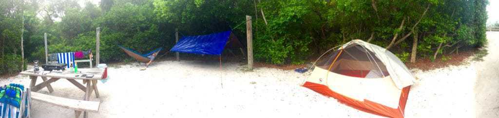 campsite at bahia honda state park for our florida road trip 1 week