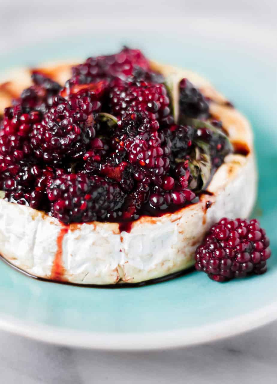 grilled brie two ways with a berry balsamic glaze