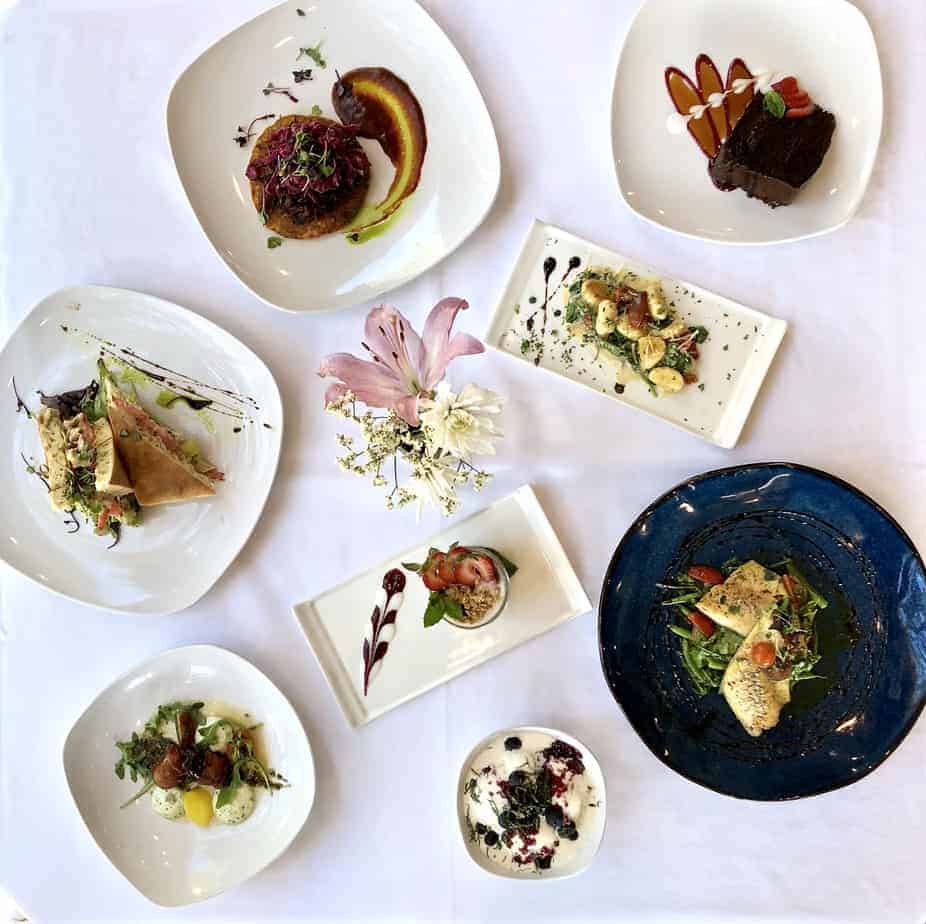 hendersonville restaurant season's at highland lake inn table scape spread 