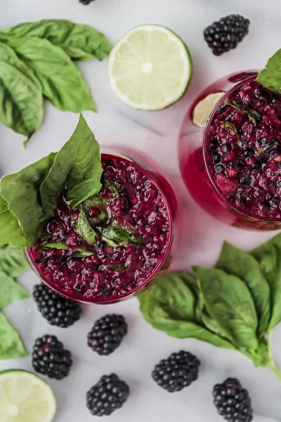 blackberry basil gin fizz Off the Eaten Path