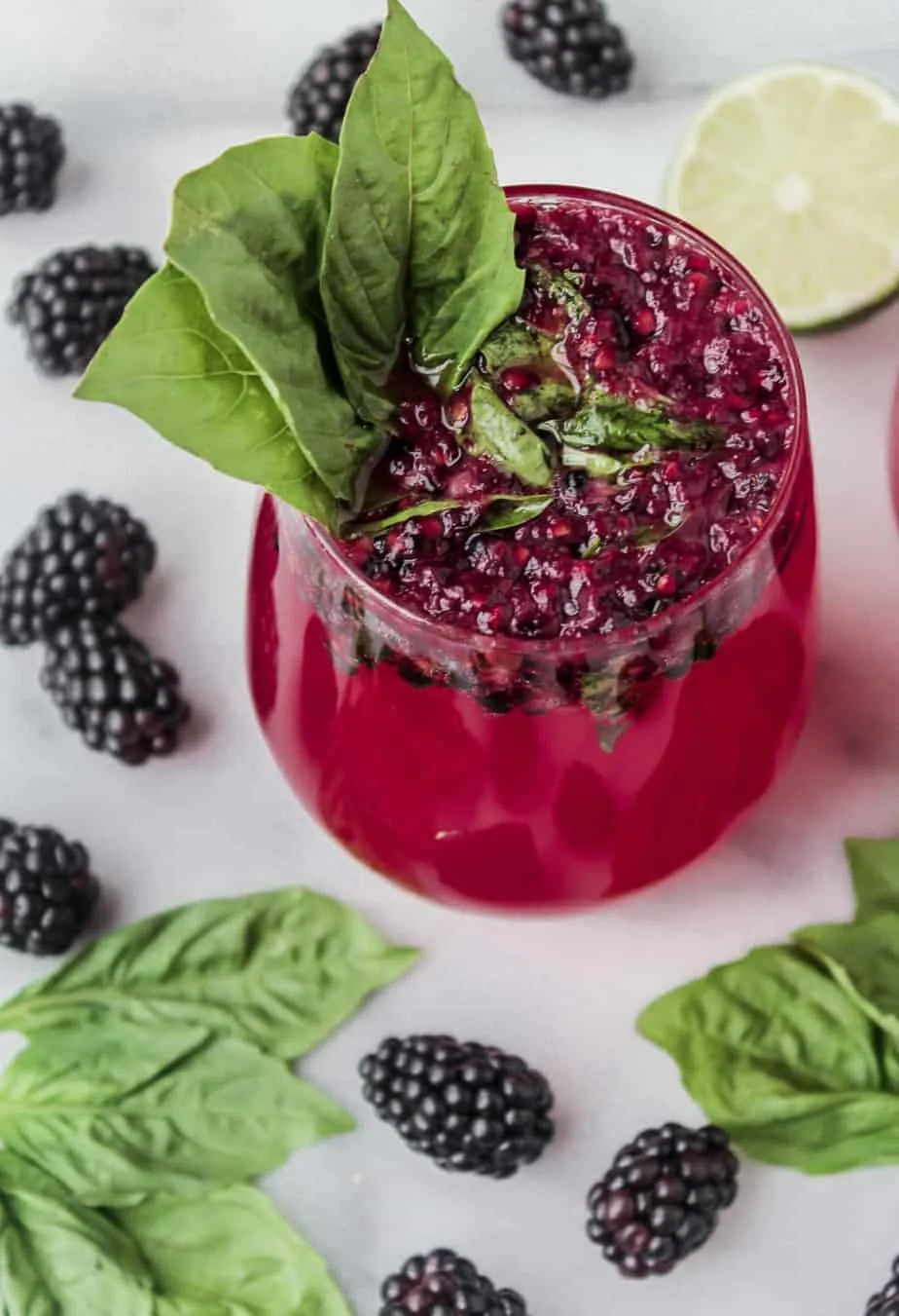 blackberry basil gin fizz Off the Eaten Path