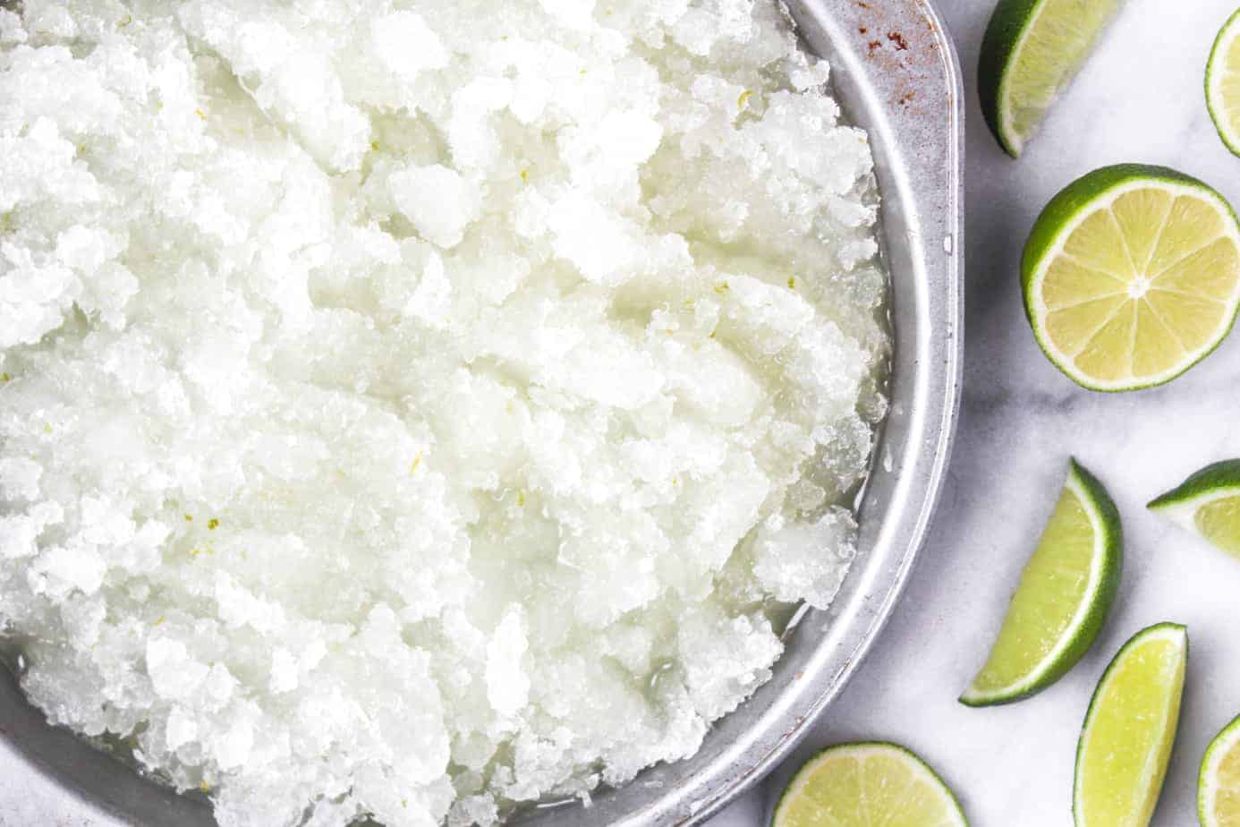 lime granita made with fresh limes