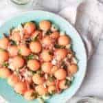 cantaloupe caprese summer salad