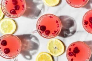 sparkling raspberry lemonade punch for a bridal shower