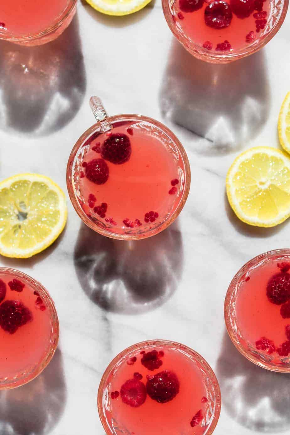 sparkling raspberry lemonade punch vertical