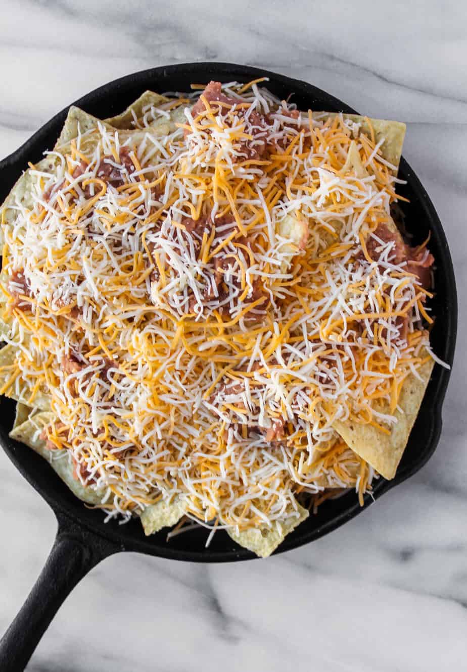 loaded grilled nachos layers