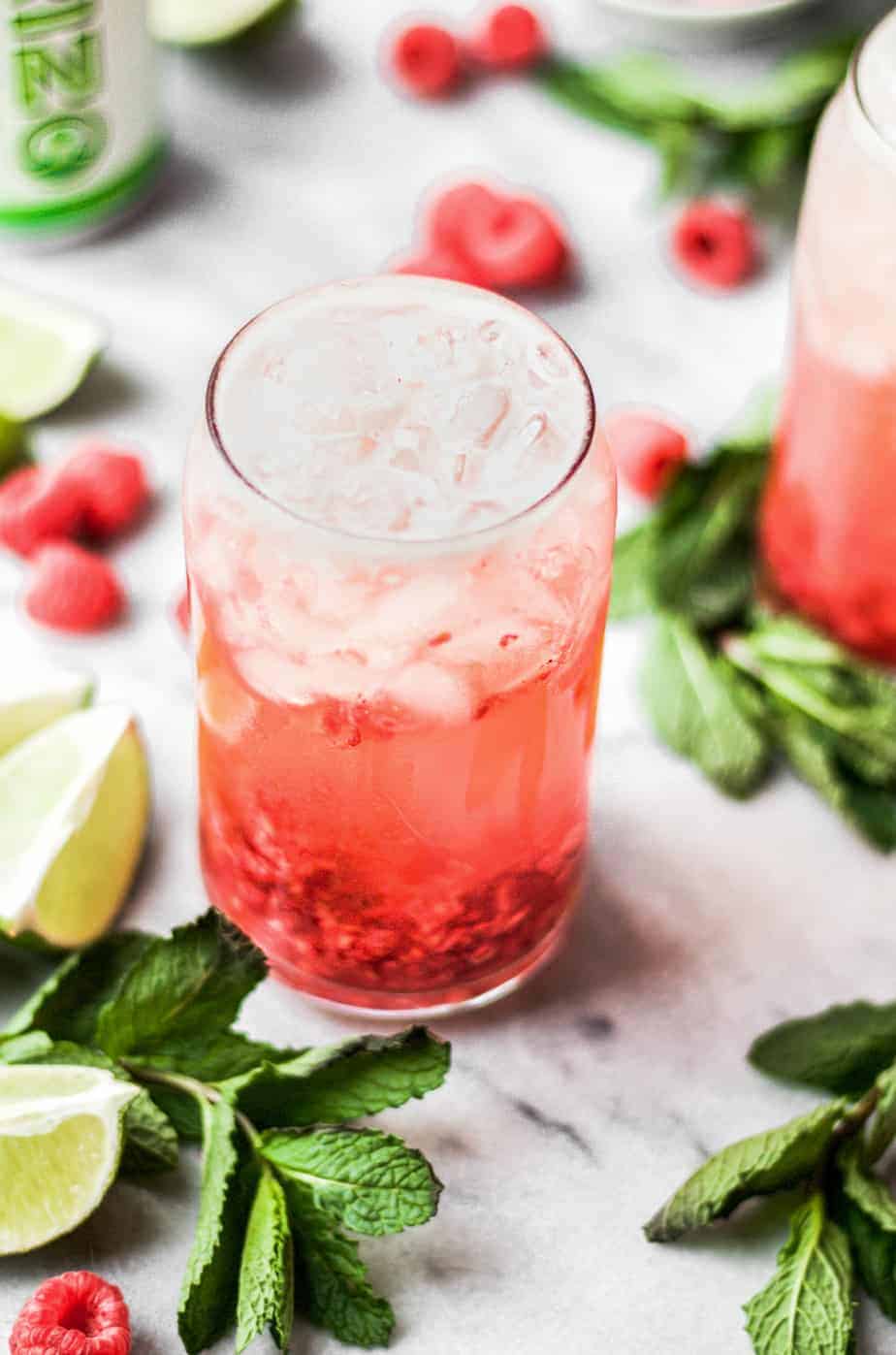 raspberry gin seltzer made with hard seltzer