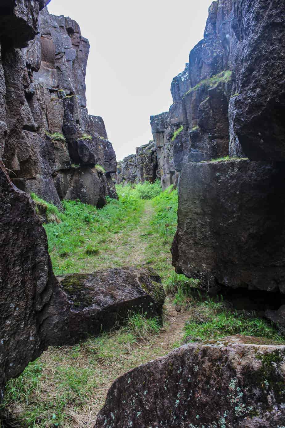 between the tetonic plates at thingvellir national park the golden circle