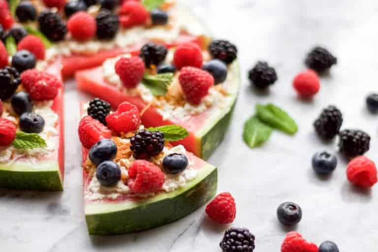 watermelon pizza memorial day cookout recipe dessert idea