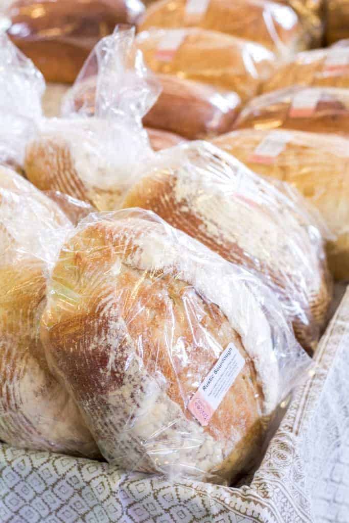 loaves of dukes bread packaged for sale