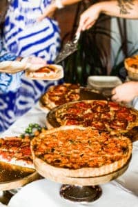 serving tomato pie at hello sailor in cornelius nc