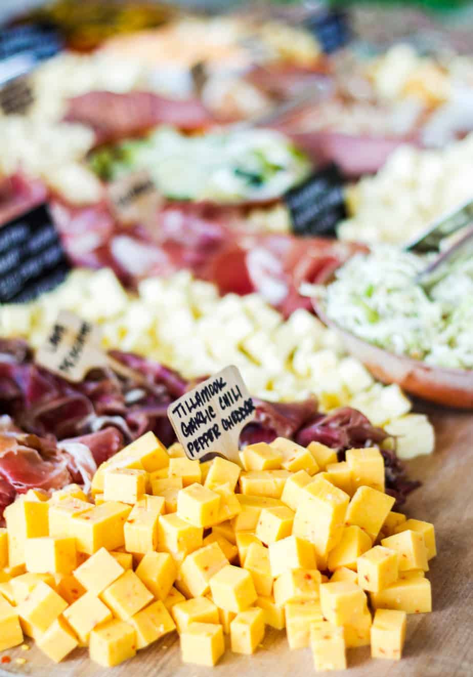 tillamook cheese and charcuterie display at melty fest at hello sailor