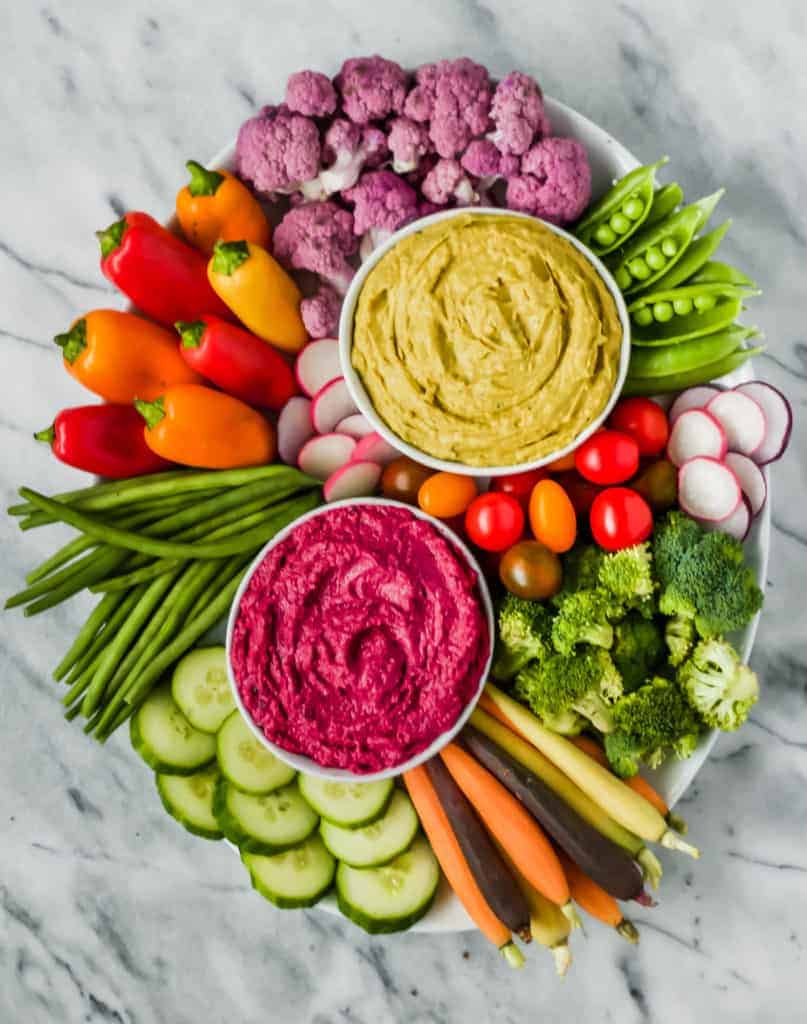 colorful crudite platter