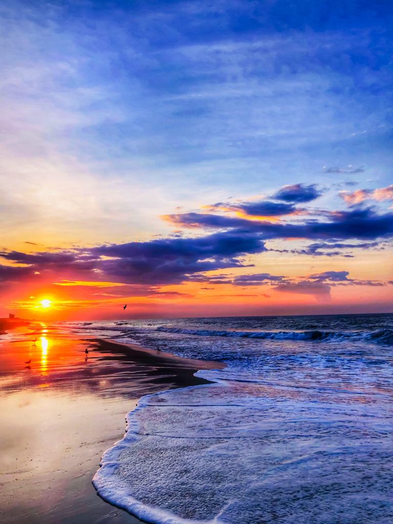 sunrise over the atlantic ocean on bogue banks crystal coast north carolina