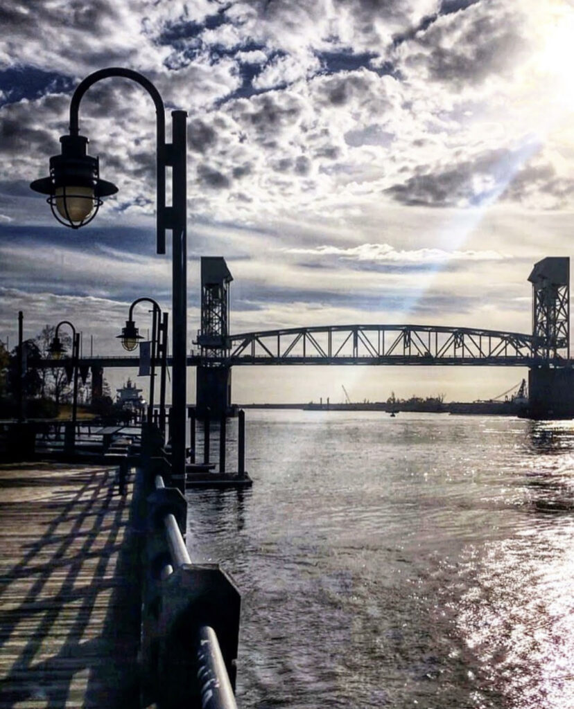 boardwalk along the cape fear river in downtown wilmington