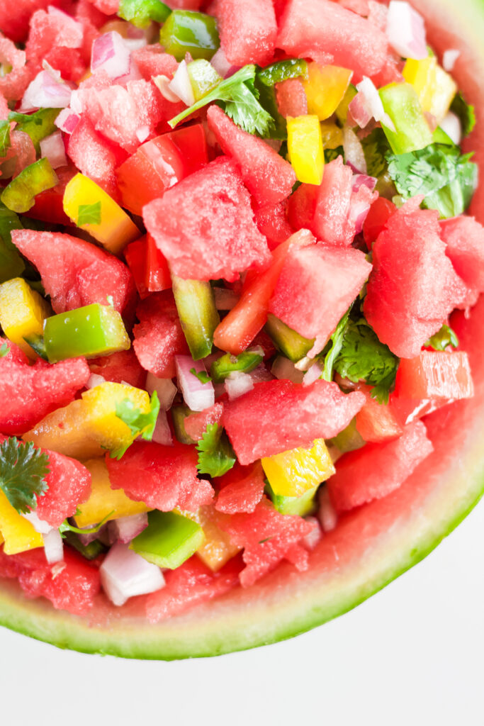fresh garden salsa recipe on a white background