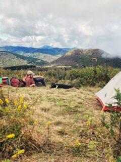 mountain views from tent camping in nc