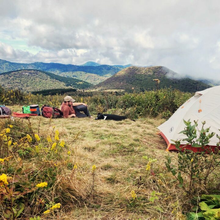 mountain views from tent camping in nc