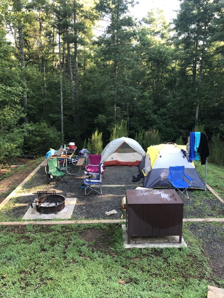 tent camping in nc at lake james state park