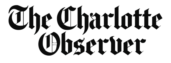 The logo for The Charlotte Observer, featuring the newspapers name in bold, black, Old English-style lettering on a white background.